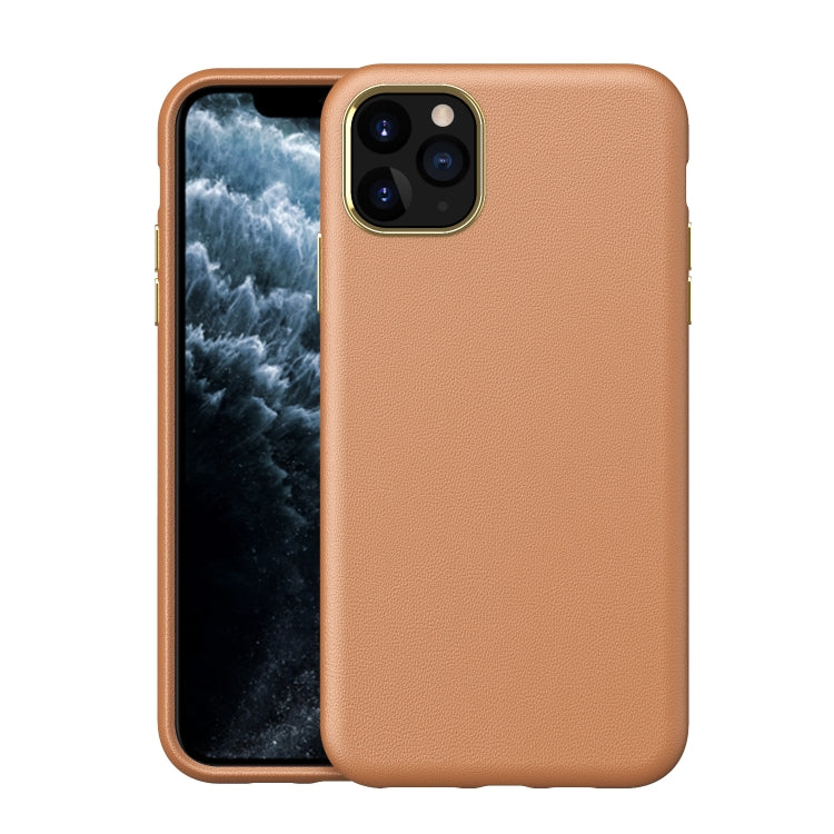 Electroplating Leather Texture PC + TPU Shockproof Case For iPhone 11 Pro Max