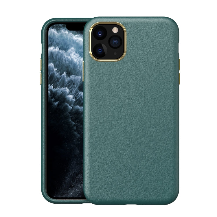 Electroplating Leather Texture PC + TPU Shockproof Case For iPhone 11 Pro Max