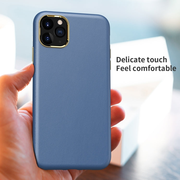 Electroplating Leather Texture PC + TPU Shockproof Case For iPhone 11 Pro