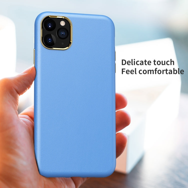 Electroplating Leather Texture PC + TPU Shockproof Case For iPhone 11 Pro
