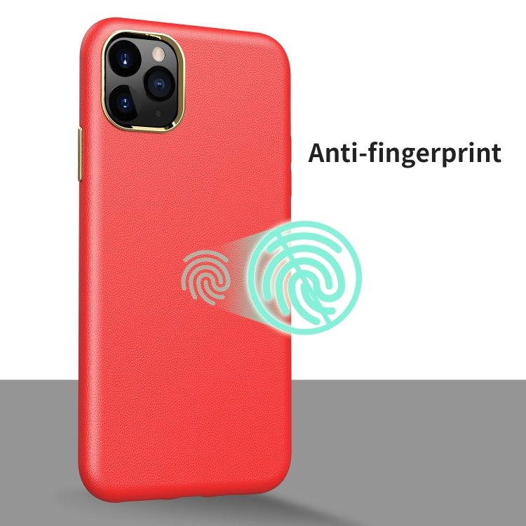 Electroplating Leather Texture PC + TPU Shockproof Case For iPhone 11 Pro