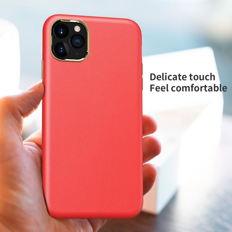 Electroplating Leather Texture PC + TPU Shockproof Case For iPhone 11 Pro