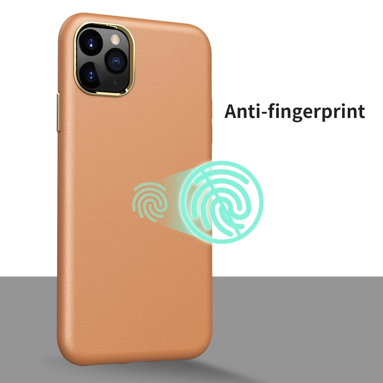 Electroplating Leather Texture PC + TPU Shockproof Case For iPhone 11 Pro