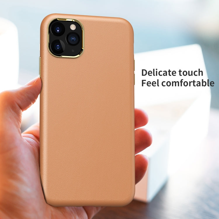 Electroplating Leather Texture PC + TPU Shockproof Case For iPhone 11 Pro