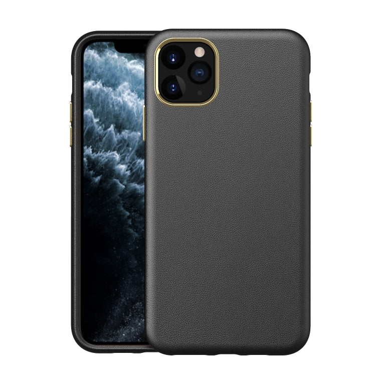 Electroplating Leather Texture PC + TPU Shockproof Case For iPhone 11 Pro
