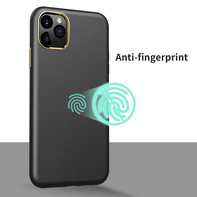 Electroplating Leather Texture PC + TPU Shockproof Case For iPhone 11 Pro