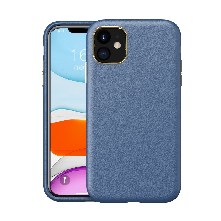 Electroplating Leather Texture PC + TPU Shockproof Case For iPhone 11