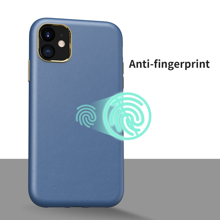 Electroplating Leather Texture PC + TPU Shockproof Case For iPhone 11