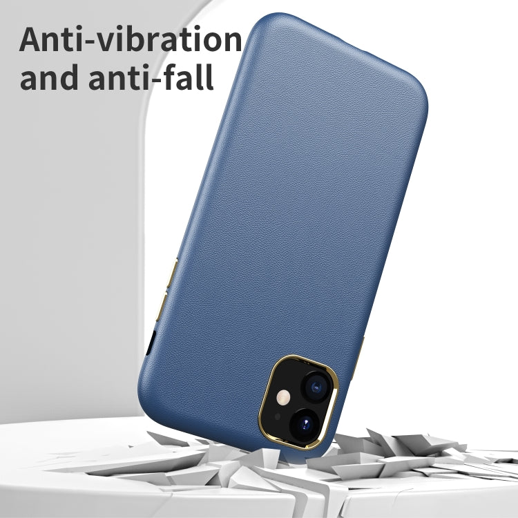 Electroplating Leather Texture PC + TPU Shockproof Case For iPhone 11