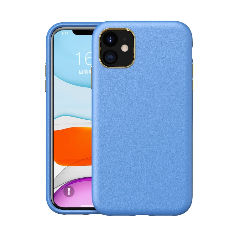 Electroplating Leather Texture PC + TPU Shockproof Case For iPhone 11