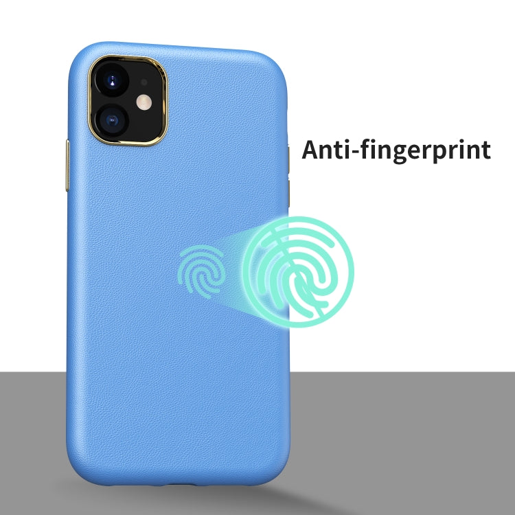 Electroplating Leather Texture PC + TPU Shockproof Case For iPhone 11