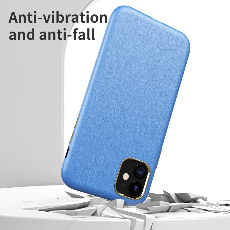 Electroplating Leather Texture PC + TPU Shockproof Case For iPhone 11