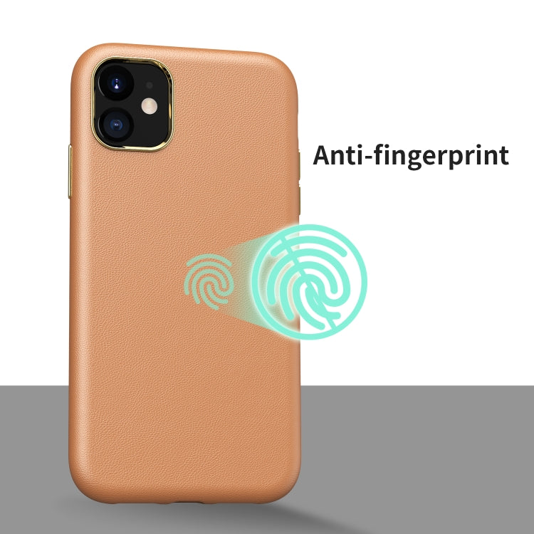 Electroplating Leather Texture PC + TPU Shockproof Case For iPhone 11