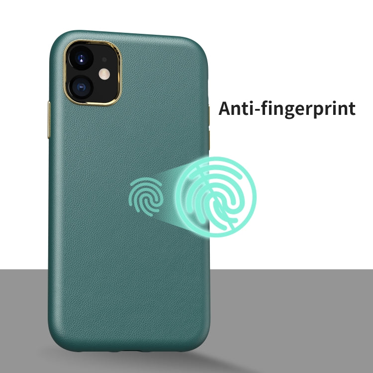 Electroplating Leather Texture PC + TPU Shockproof Case For iPhone 11