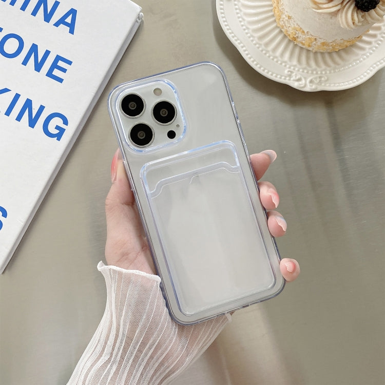 For iPhone 13 Pro Max Transparent Card Slot Shockproof TPU Protective Case