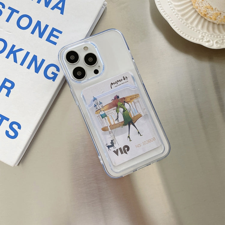 For iPhone 13 Pro Max Transparent Card Slot Shockproof TPU Protective Case