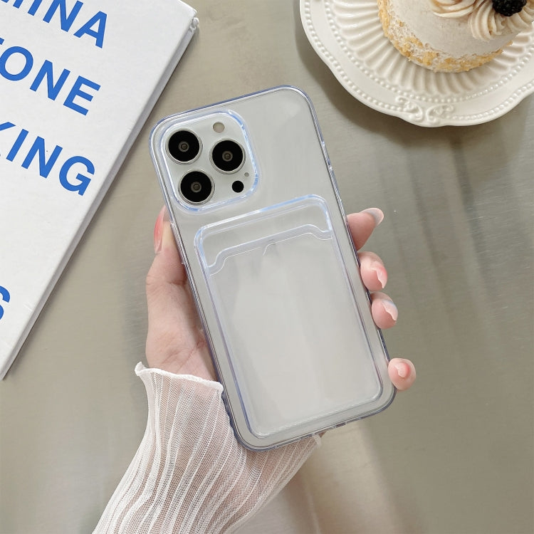 For iPhone 13 Pro Max Transparent Card Slot Shockproof TPU Protective Case