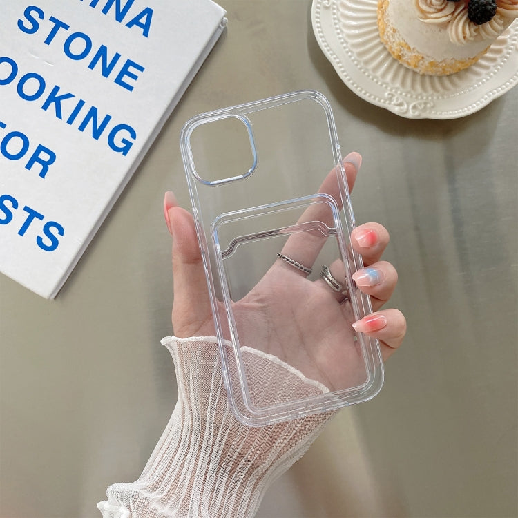 For iPhone 13 Pro Max Transparent Card Slot Shockproof TPU Protective Case