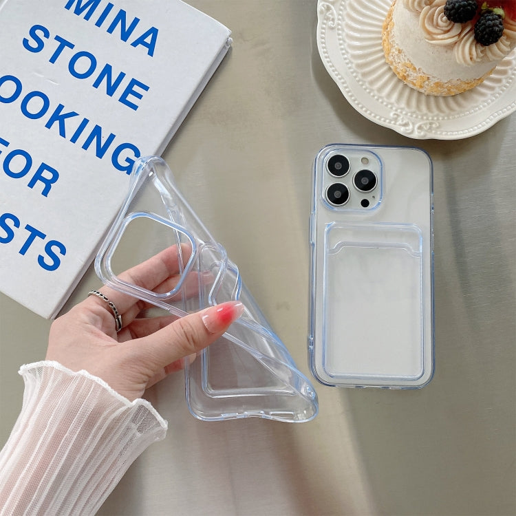 For iPhone 13 Pro Max Transparent Card Slot Shockproof TPU Protective Case