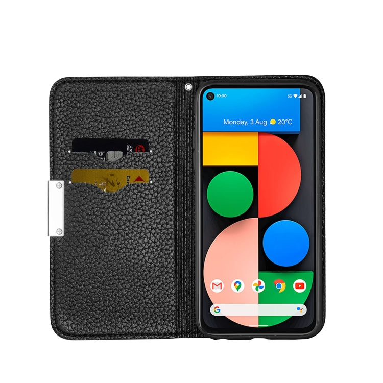 For Google Pixel 5a 5G Litchi Texture Horizontal Flip Leather Case with Holder & Card Slots
