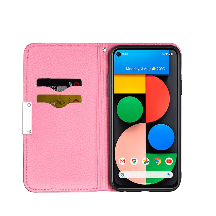 For Google Pixel 5a 5G Litchi Texture Horizontal Flip Leather Case with Holder & Card Slots