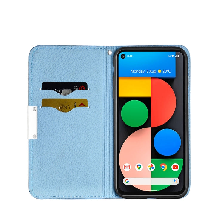 For Google Pixel 5a 5G Litchi Texture Horizontal Flip Leather Case with Holder & Card Slots