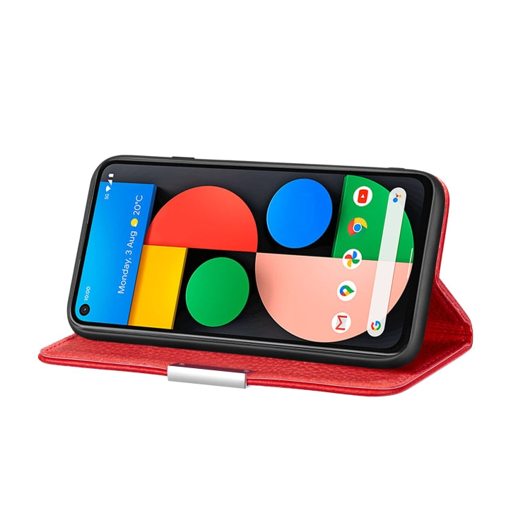 For Google Pixel 5a 5G Litchi Texture Horizontal Flip Leather Case with Holder & Card Slots