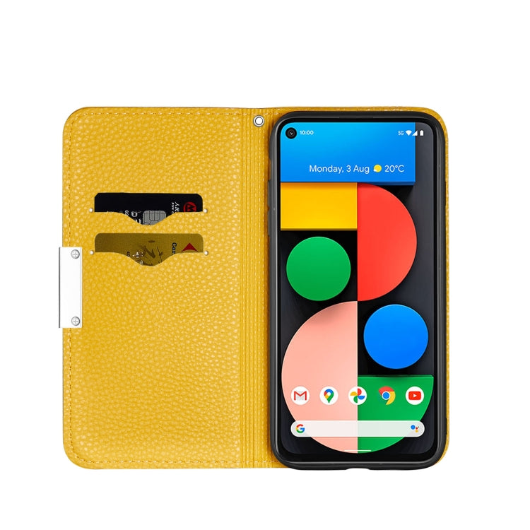 For Google Pixel 5a 5G Litchi Texture Horizontal Flip Leather Case with Holder & Card Slots