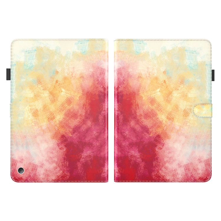 For Amazon Fire HD 10 / 10 Plus 2021 Watercolor Pattern Skin Feel Magnetic Horizontal Flip PU Leather Case with Holder & Card Slots & Photo Frame & Sleep / Wake-up Function