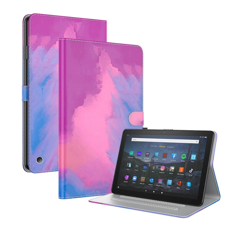 For Amazon Fire HD 10 / 10 Plus 2021 Watercolor Pattern Skin Feel Magnetic Horizontal Flip PU Leather Case with Holder & Card Slots & Photo Frame & Sleep / Wake-up Function