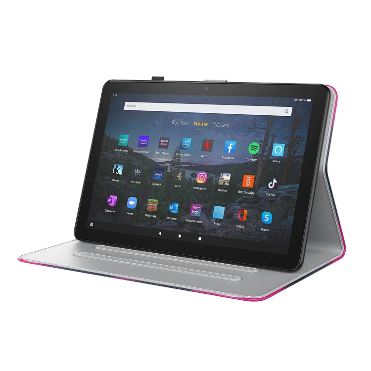 For Amazon Fire HD 10 / 10 Plus 2021 Watercolor Pattern Skin Feel Magnetic Horizontal Flip PU Leather Case with Holder & Card Slots & Photo Frame & Sleep / Wake-up Function