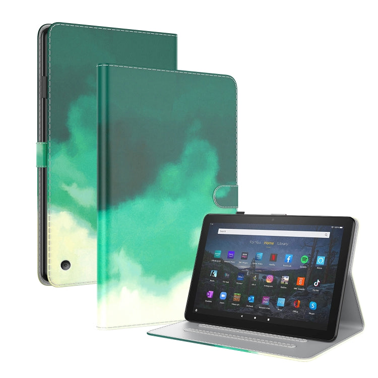 For Amazon Fire HD 8 2020 Watercolor Pattern Skin Feel Magnetic Horizontal Flip PU Leather Case with Holder & Card Slots & Photo Frame & Sleep / Wake-up Function
