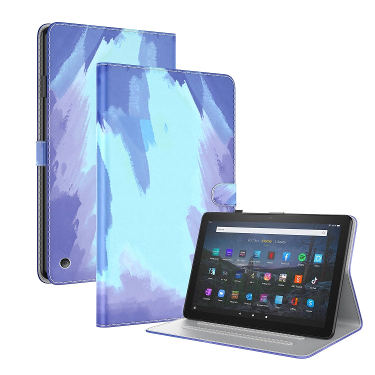 For Amazon Fire HD 8 2020 Watercolor Pattern Skin Feel Magnetic Horizontal Flip PU Leather Case with Holder & Card Slots & Photo Frame & Sleep / Wake-up Function