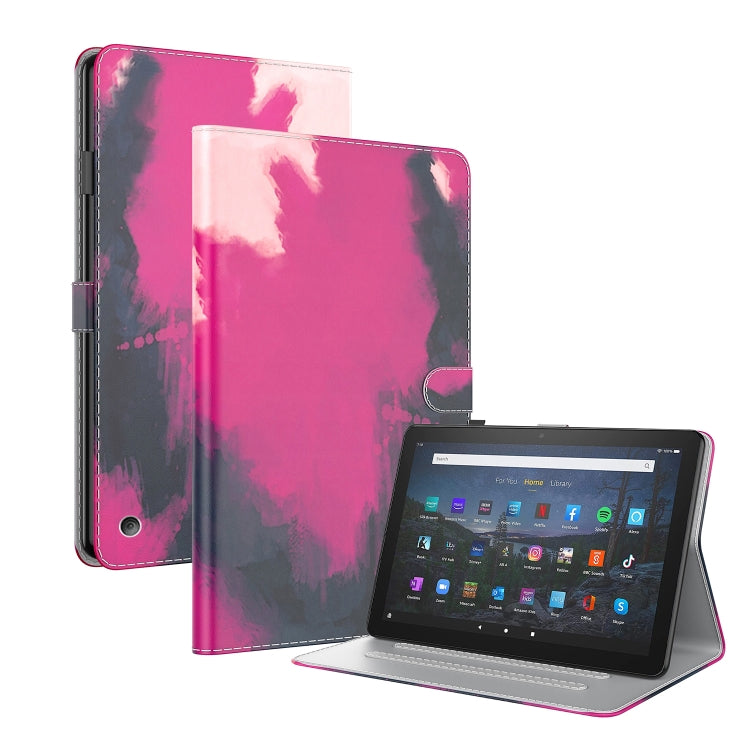 For Amazon Fire HD 8 2020 Watercolor Pattern Skin Feel Magnetic Horizontal Flip PU Leather Case with Holder & Card Slots & Photo Frame & Sleep / Wake-up Function