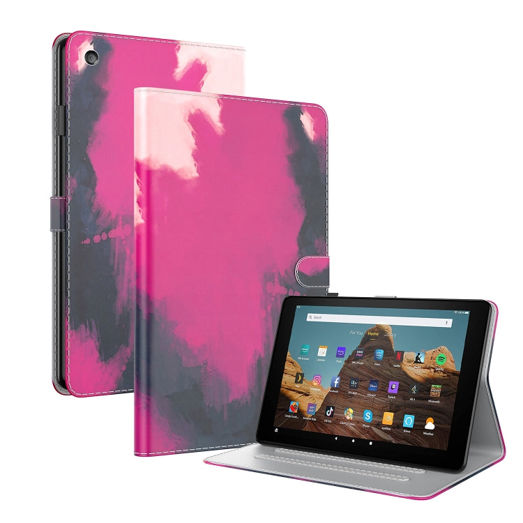 For Amazon Fire HD 10 2019 / 2017 Watercolor Pattern Skin Feel Magnetic Horizontal Flip PU Leather Case with Holder & Card Slots & Photo Frame & Sleep / Wake-up Function