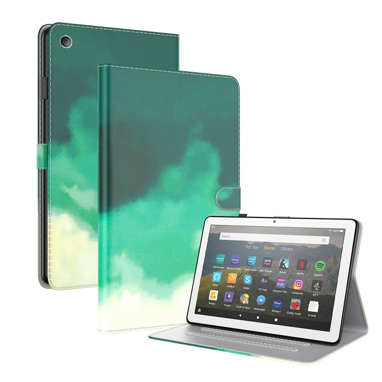 For Amazon Fire HD 8 2018/2017/2016/2015 Watercolor Pattern Skin Feel Magnetic Horizontal Flip PU Leather Case with Holder & Card Slots & Photo Frame