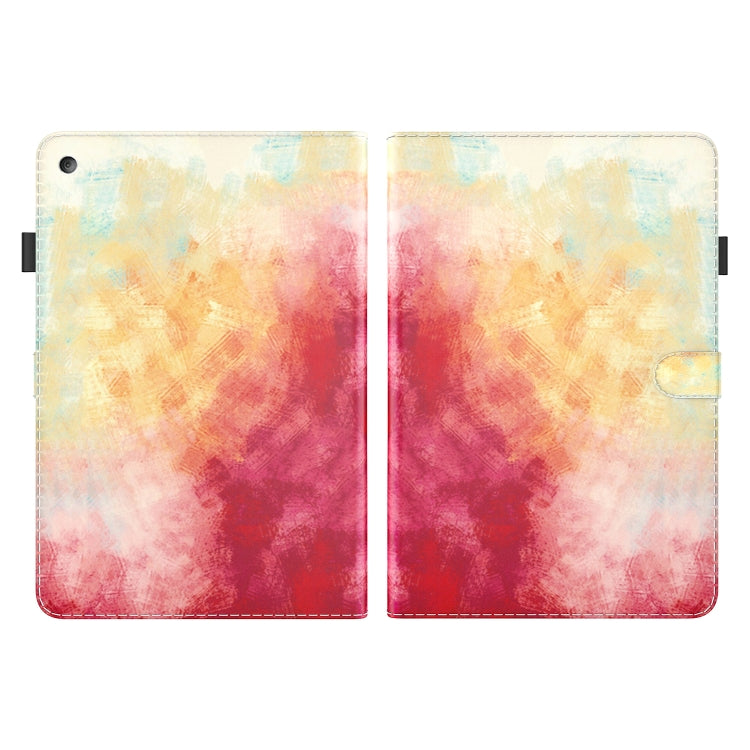 For Amazon Fire HD 8 2018/2017/2016/2015 Watercolor Pattern Skin Feel Magnetic Horizontal Flip PU Leather Case with Holder & Card Slots & Photo Frame