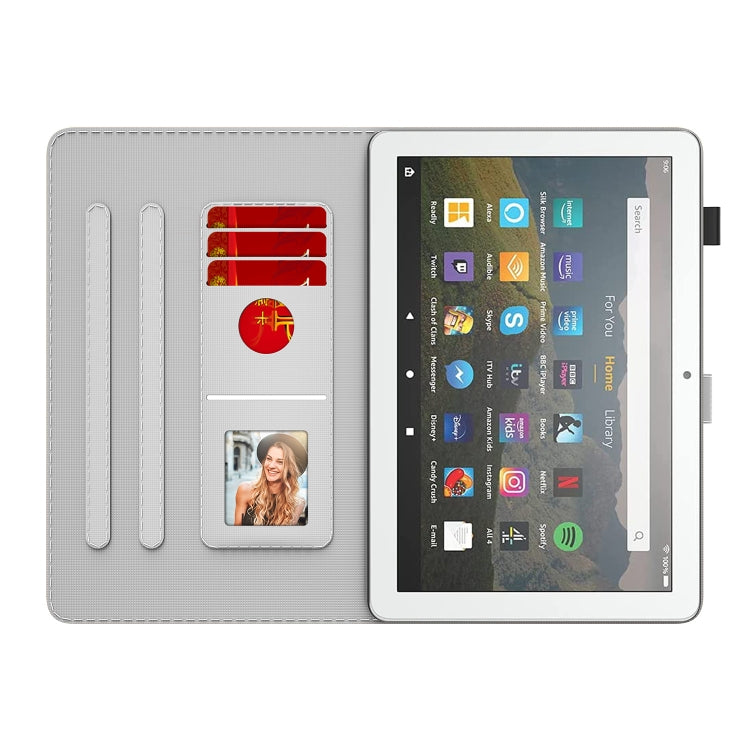 For Amazon Fire HD 8 2018/2017/2016/2015 Watercolor Pattern Skin Feel Magnetic Horizontal Flip PU Leather Case with Holder & Card Slots & Photo Frame
