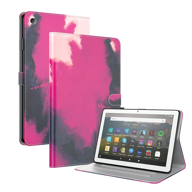 For Amazon Fire HD 8 2018/2017/2016/2015 Watercolor Pattern Skin Feel Magnetic Horizontal Flip PU Leather Case with Holder & Card Slots & Photo Frame
