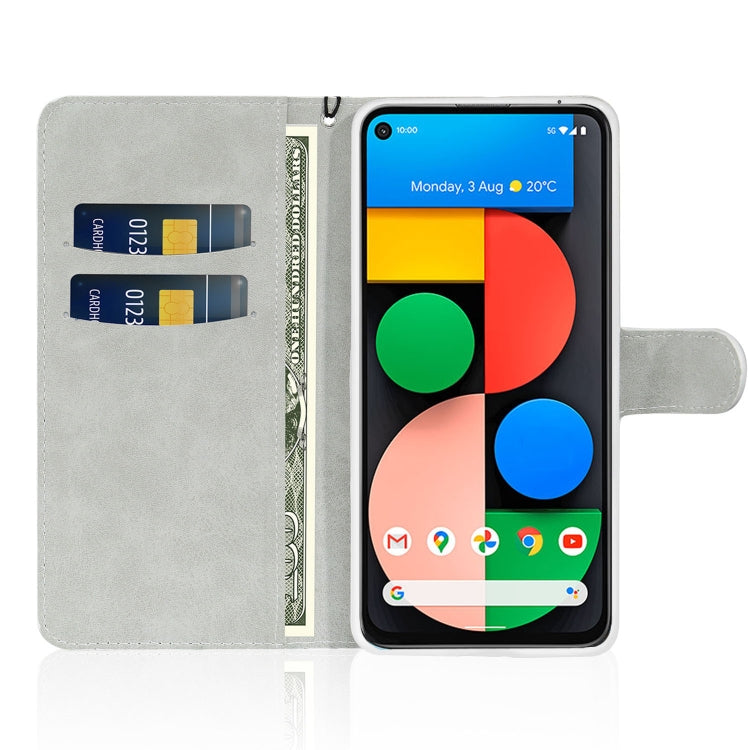 For Google Pixel 5a 5G Glitter Powder Horizontal Flip Leather Case with Card Slots & Holder & Lanyard