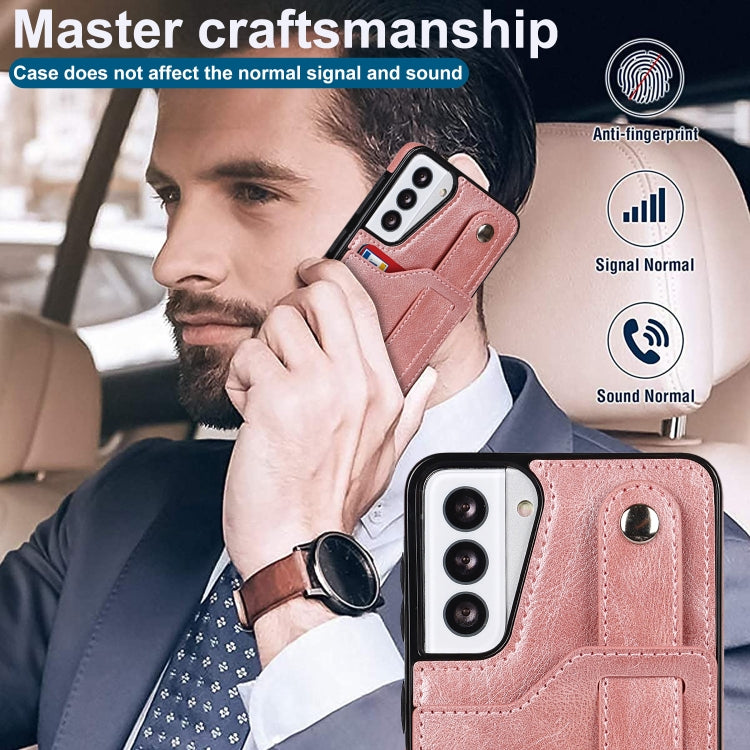 For Samsung Galaxy S21+ 5G Crazy Horse Texture Shockproof TPU + PU Leather Case with Card Slot & Wrist Strap Holder
