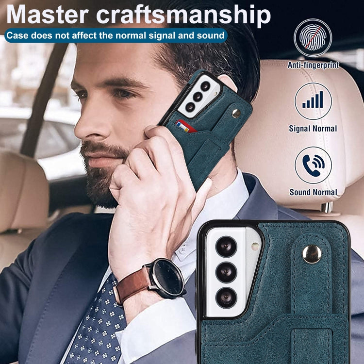 For Samsung Galaxy S21+ 5G Crazy Horse Texture Shockproof TPU + PU Leather Case with Card Slot & Wrist Strap Holder