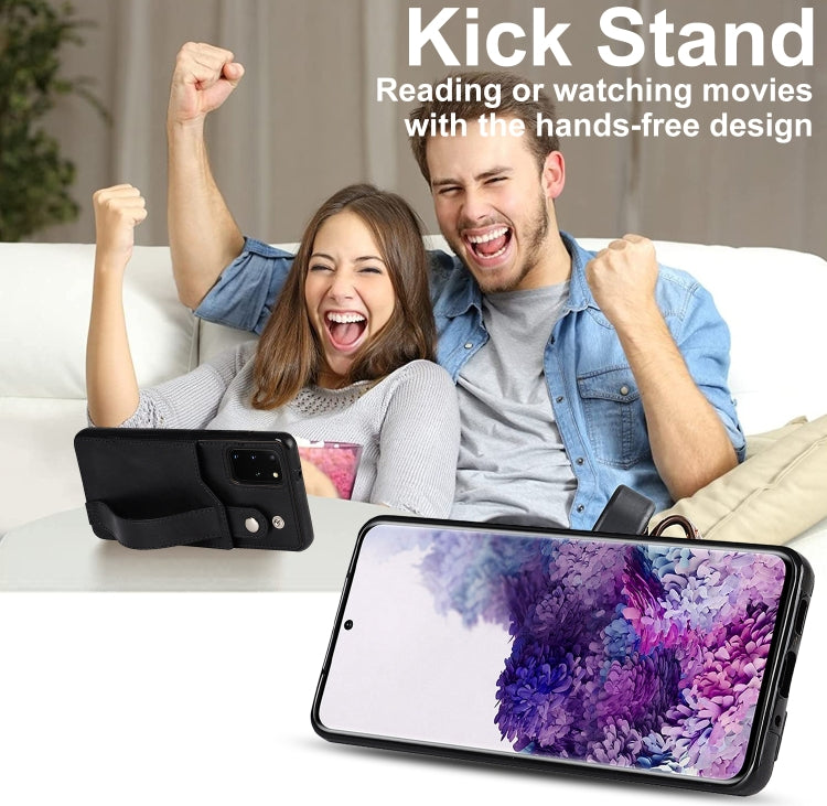 For Samsung Galaxy S20+ Crazy Horse Texture Shockproof TPU + PU Leather Case with Card Slot & Wrist Strap Holder