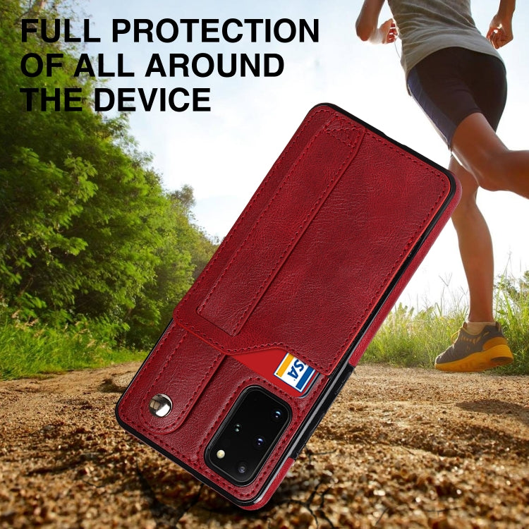 For Samsung Galaxy S20+ Crazy Horse Texture Shockproof TPU + PU Leather Case with Card Slot & Wrist Strap Holder