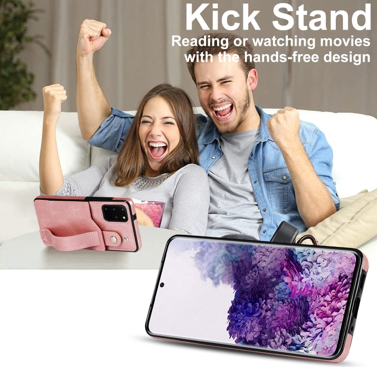For Samsung Galaxy S20+ Crazy Horse Texture Shockproof TPU + PU Leather Case with Card Slot & Wrist Strap Holder