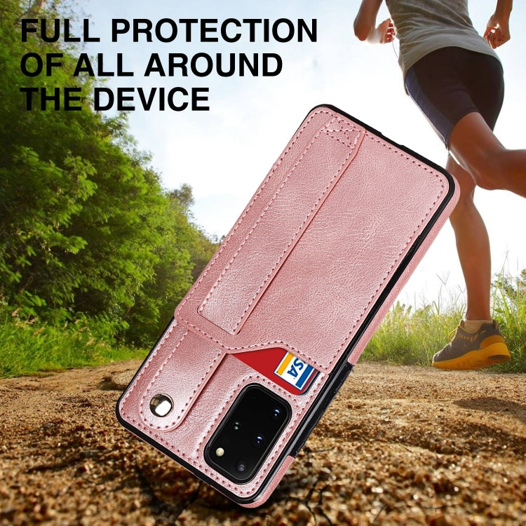 For Samsung Galaxy S20+ Crazy Horse Texture Shockproof TPU + PU Leather Case with Card Slot & Wrist Strap Holder