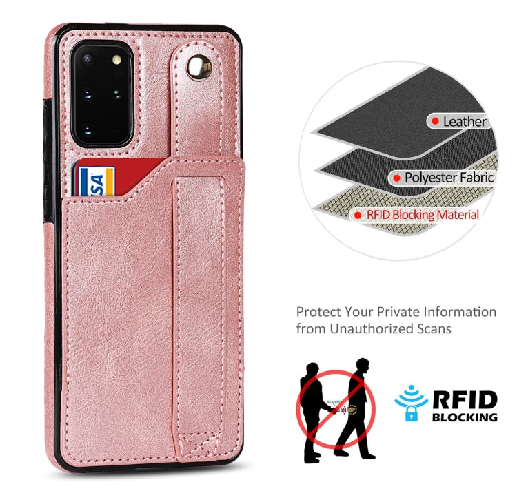 For Samsung Galaxy S20+ Crazy Horse Texture Shockproof TPU + PU Leather Case with Card Slot & Wrist Strap Holder