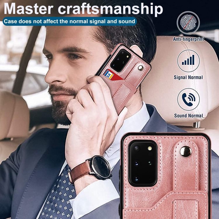 For Samsung Galaxy S20+ Crazy Horse Texture Shockproof TPU + PU Leather Case with Card Slot & Wrist Strap Holder