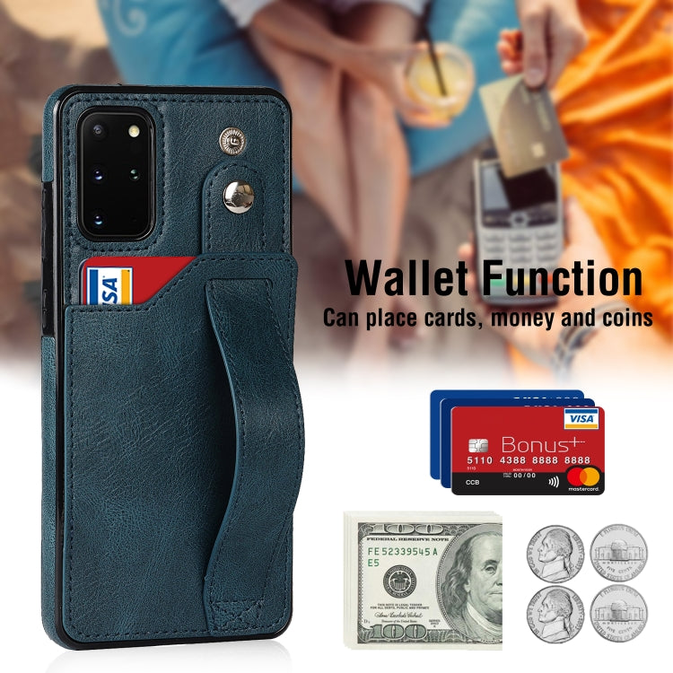 For Samsung Galaxy S20+ Crazy Horse Texture Shockproof TPU + PU Leather Case with Card Slot & Wrist Strap Holder