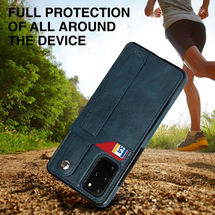 For Samsung Galaxy S20+ Crazy Horse Texture Shockproof TPU + PU Leather Case with Card Slot & Wrist Strap Holder